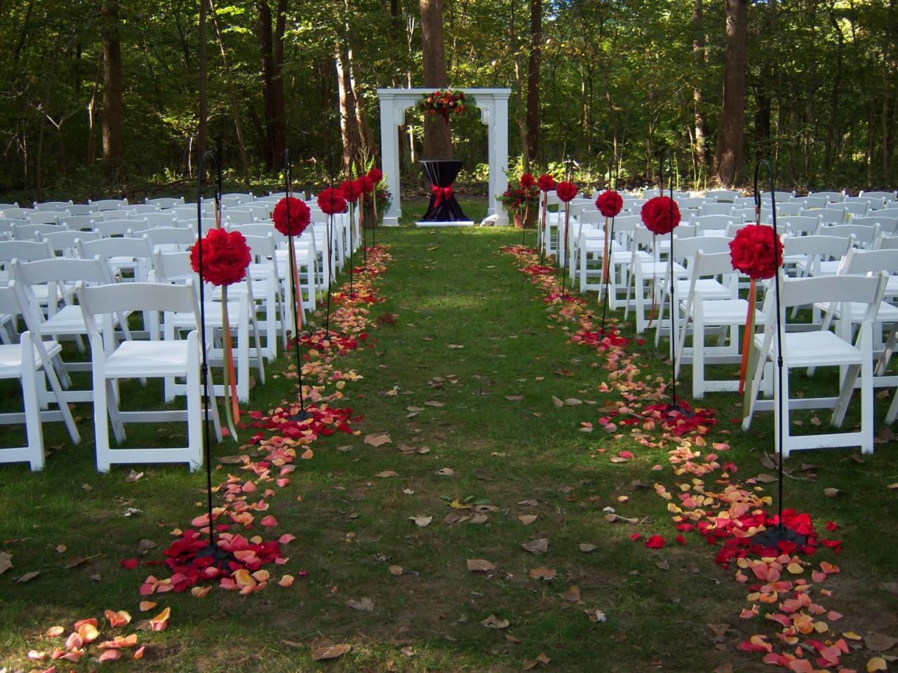 Wedding ceremony outdoor aisle shot weddings